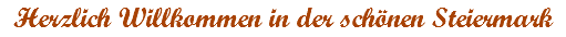 Herzlich Willkommen in der schönen Steiermark